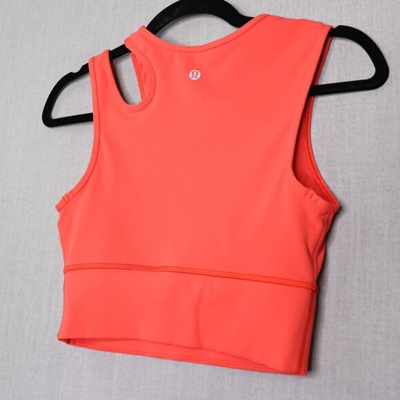 LULULEMON Mastered Motion Long Line Tank Top Size 4 Coral Red *No Removable Pads - Picture 10 of 12